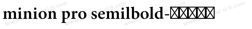 minion pro semilbold字体转换